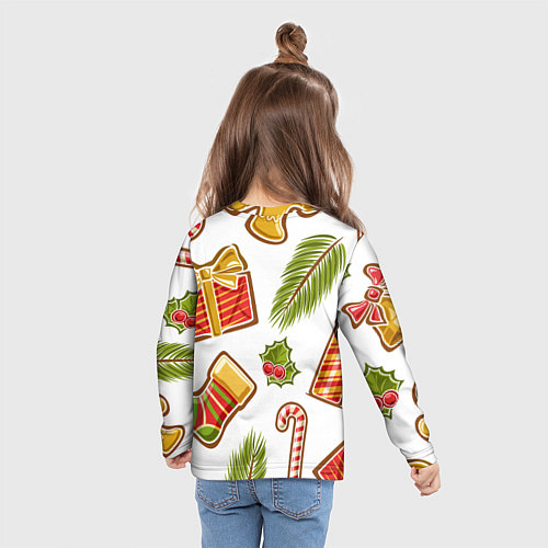 Детский лонгслив Рождественский вайб / 3D-принт – фото 6