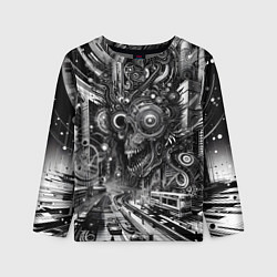 Лонгслив детский Cyber urban skull - ai art fantasy, цвет: 3D-принт