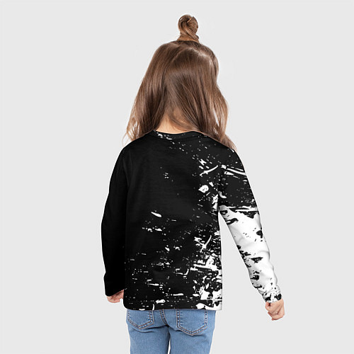 Детский лонгслив Лестер сити краски белые / 3D-принт – фото 6