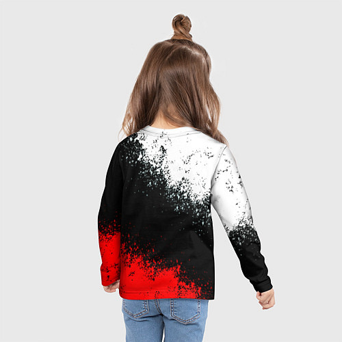 Детский лонгслив Манчестер Юнайтед краски всплеск / 3D-принт – фото 6