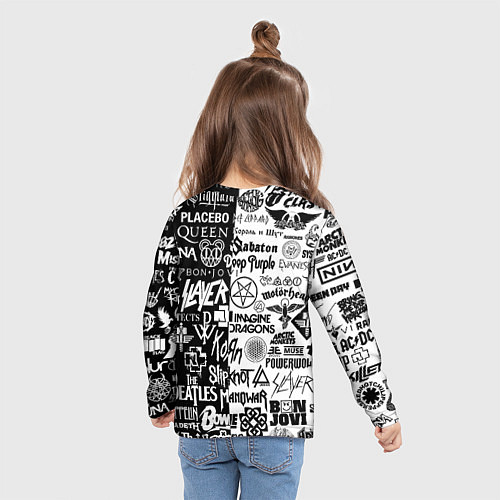 Детский лонгслив Juventus рок музыка / 3D-принт – фото 6