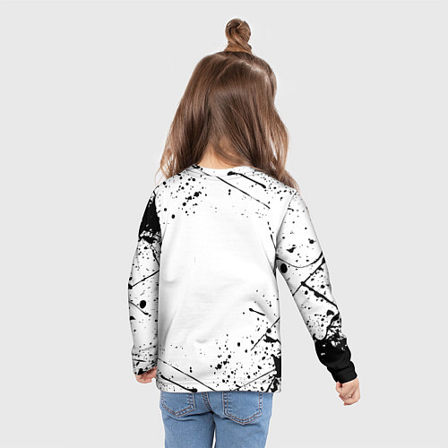 Детский лонгслив Barcelona брызги красок / 3D-принт – фото 6