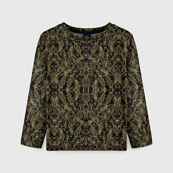 Лонгслив детский Славяно - русский орнамент узоры с позолотой, цвет: 3D-принт