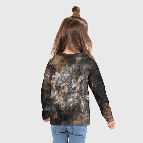 Детский лонгслив Абстракция - brown darkness / 3D-принт – фото 6