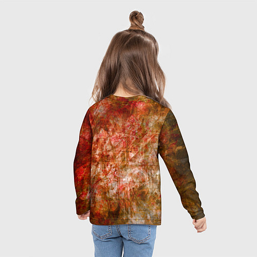 Детский лонгслив Абстракция - bright red / 3D-принт – фото 6