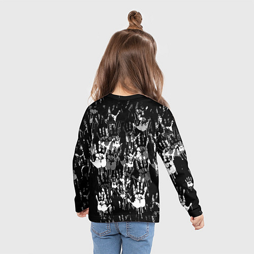 Детский лонгслив Ювентус текстура руки краски / 3D-принт – фото 6