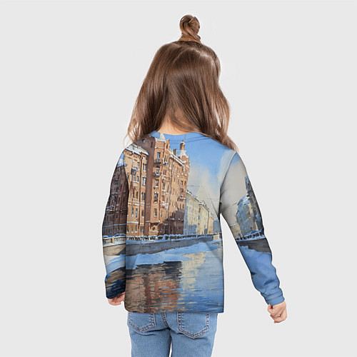 Детский лонгслив Зимний Санкт-Петербург / 3D-принт – фото 6