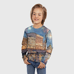 Лонгслив детский Новогодний салют в Питере, цвет: 3D-принт — фото 2