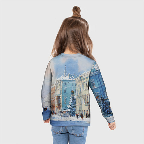 Детский лонгслив Зимний Питер / 3D-принт – фото 6