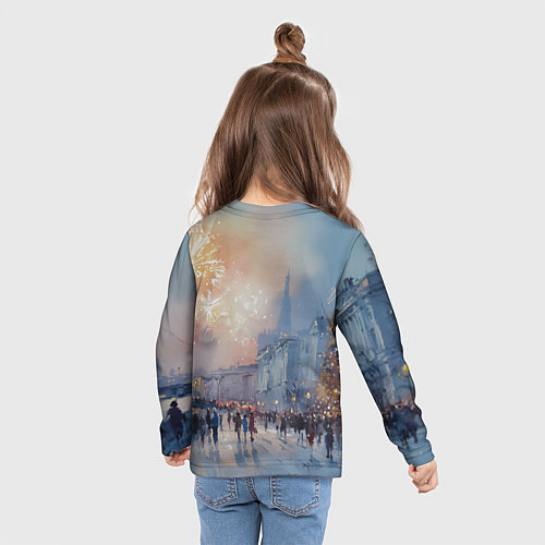 Детский лонгслив Новогодняя Питерская атмосфера / 3D-принт – фото 6