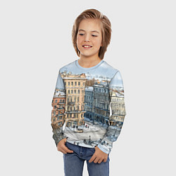 Лонгслив детский Зимняя улица Питера, цвет: 3D-принт — фото 2