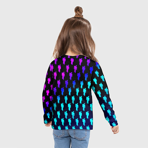 Детский лонгслив Barcelona люди градиент неон / 3D-принт – фото 6