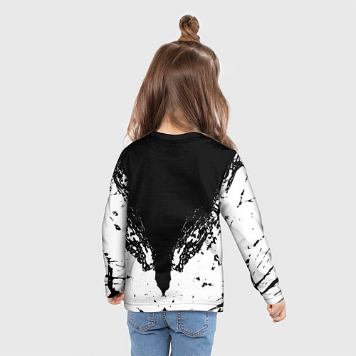 Детский лонгслив Ювентус краски всплеск текстура / 3D-принт – фото 6