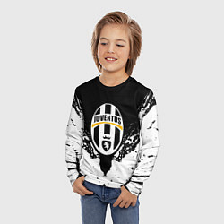 Лонгслив детский Ювентус краски всплеск текстура, цвет: 3D-принт — фото 2