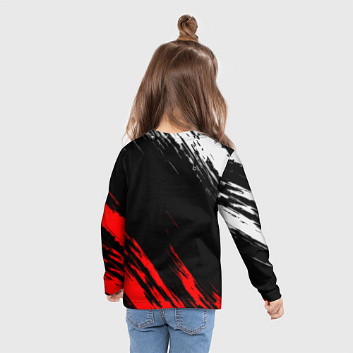 Детский лонгслив Манчестер Юнайтед x Ювентус краски / 3D-принт – фото 6