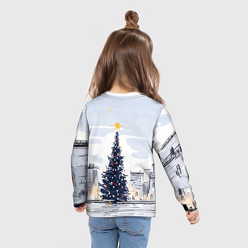 Детский лонгслив Новый год минимализм / 3D-принт – фото 6