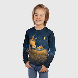 Лонгслив детский Лошадка спит с жеребенком, цвет: 3D-принт — фото 2