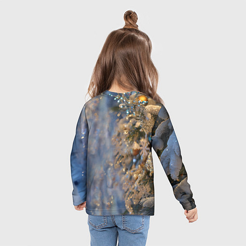 Детский лонгслив Новогодняя лошадка в крапинку / 3D-принт – фото 6