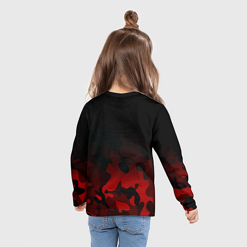 Детский лонгслив Манчестер Юнайтед камуфляж текстура / 3D-принт – фото 6