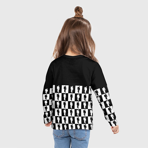 Детский лонгслив Манчестер Юнайтед люди паттерн / 3D-принт – фото 6