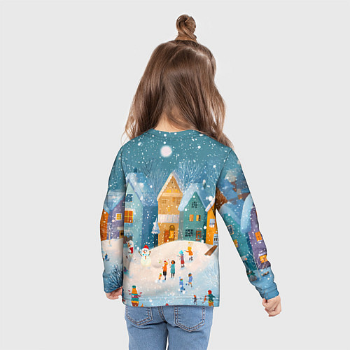 Детский лонгслив Новогодние каникулы / 3D-принт – фото 6
