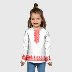 Лонгслив детский Славянская вышиванка рубаха, цвет: 3D-принт — фото 2