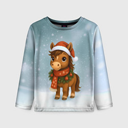 Лонгслив детский Милый конек, цвет: 3D-принт