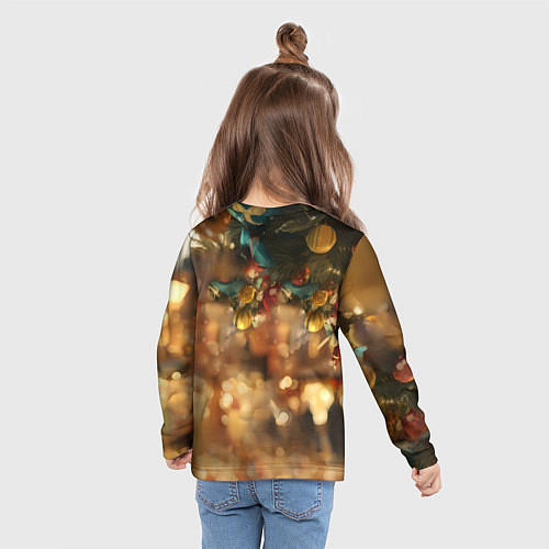 Детский лонгслив Милая лошадка под елочкой / 3D-принт – фото 6