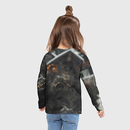 Детский лонгслив Лошадь у новогодней елки / 3D-принт – фото 6