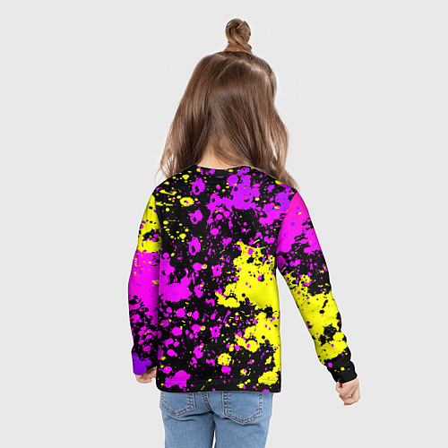 Детский лонгслив Borussia абстрактные краски текстура / 3D-принт – фото 6