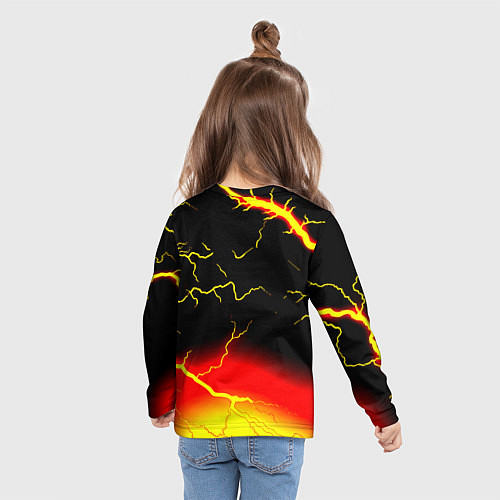 Детский лонгслив Borussia шторм молнии / 3D-принт – фото 6