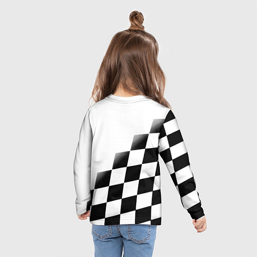 Детский лонгслив Ювентус клетка краски / 3D-принт – фото 6