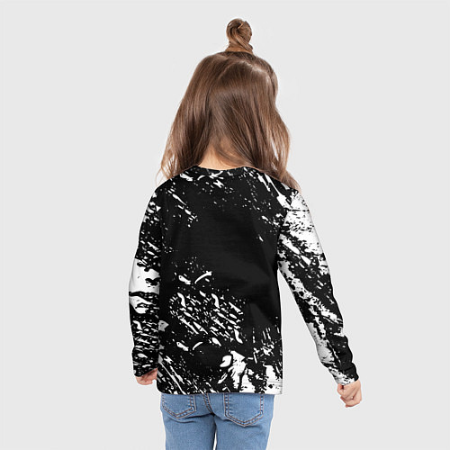 Детский лонгслив Juventus белые штрихи красок / 3D-принт – фото 6