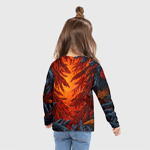 Детский лонгслив Новогодние ветки елок / 3D-принт – фото 6