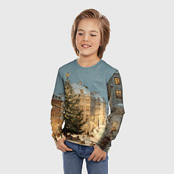 Лонгслив детский Елка во дворе города, цвет: 3D-принт — фото 2
