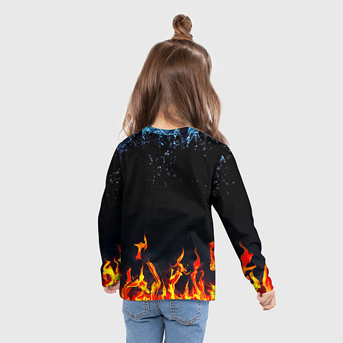 Детский лонгслив Манчестер Юнайтед лёд и огонь / 3D-принт – фото 6