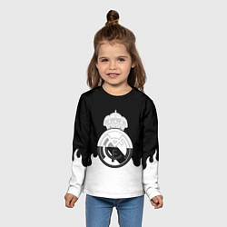 Лонгслив детский Реал Мадрид огонь белый, цвет: 3D-принт — фото 2