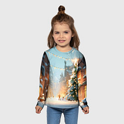 Лонгслив детский Новогодняя елочка, цвет: 3D-принт — фото 2