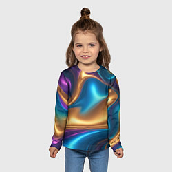 Лонгслив детский Сплавы разноцветные, цвет: 3D-принт — фото 2