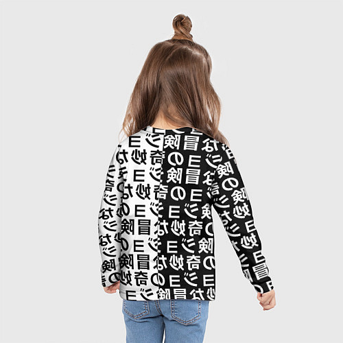 Детский лонгслив Ювентус японский паттерн / 3D-принт – фото 6