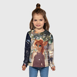 Лонгслив детский Новогодняя аниме лошадка, цвет: 3D-принт — фото 2