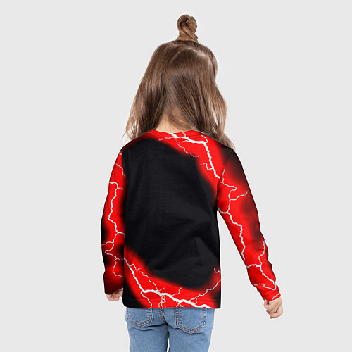 Детский лонгслив Манчестер Юнайтед шторм молнии / 3D-принт – фото 6
