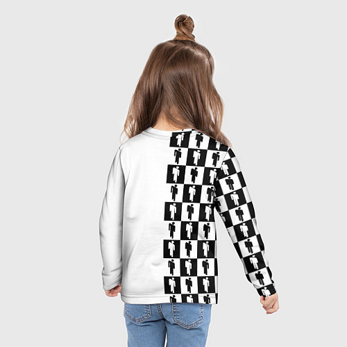 Детский лонгслив Ювентус паттерн люди / 3D-принт – фото 6