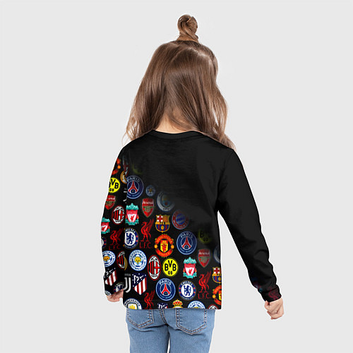 Детский лонгслив Манчестер логотипы команд / 3D-принт – фото 6