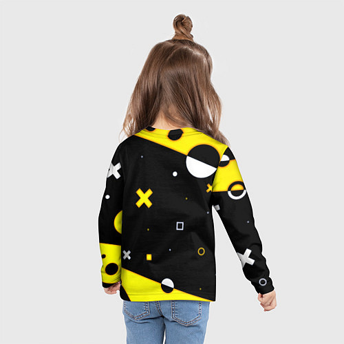 Детский лонгслив Borussia геометрия текстура / 3D-принт – фото 6