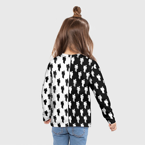 Детский лонгслив Borussia черно белые люди / 3D-принт – фото 6
