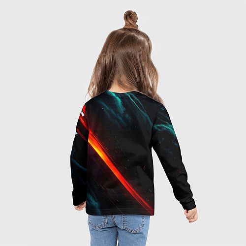 Детский лонгслив Манчестер Юнайтед абстракция / 3D-принт – фото 6