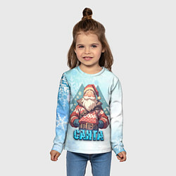 Лонгслив детский Санта среди снежинок, цвет: 3D-принт — фото 2