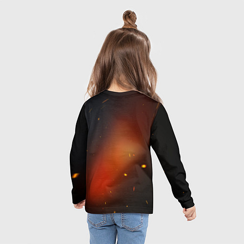 Детский лонгслив Смена зелёной змеи на красную огненную лошадь / 3D-принт – фото 6