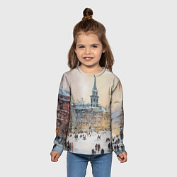 Лонгслив детский Снежный зимний Питер, цвет: 3D-принт — фото 2